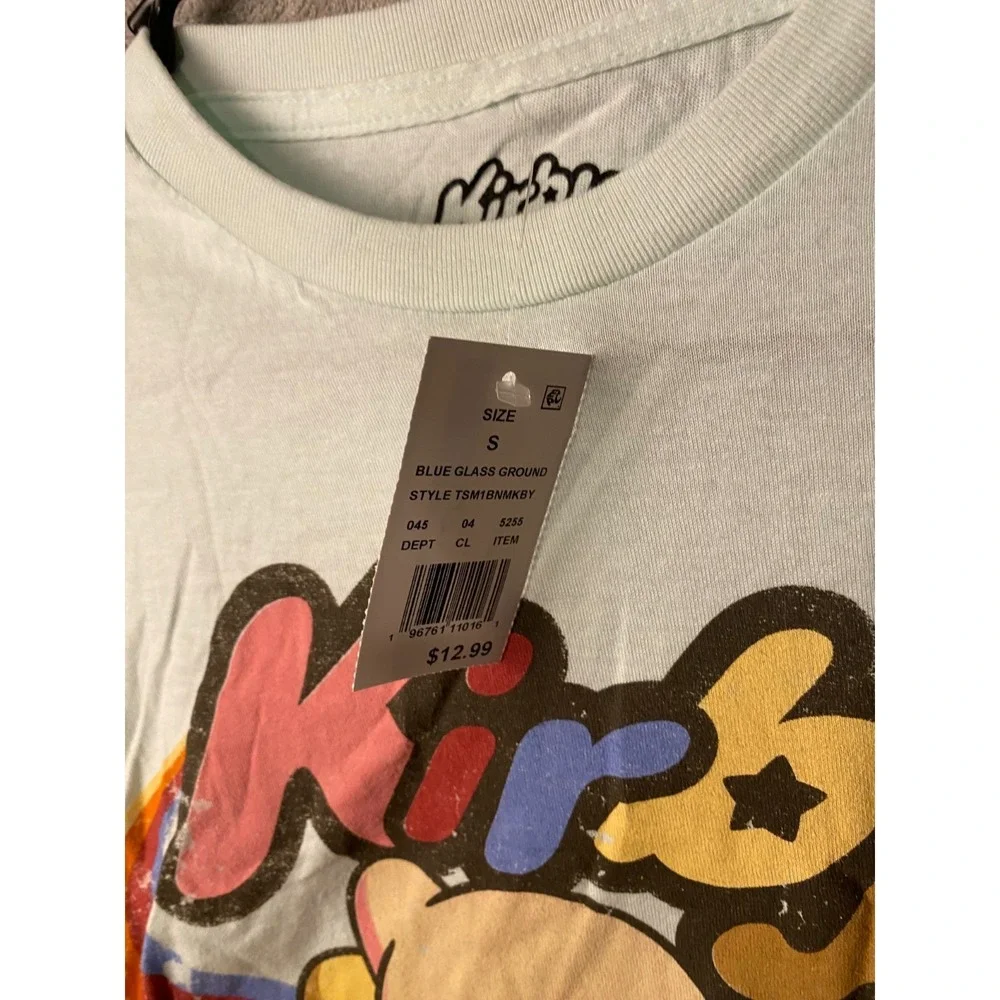 Kirby Nintendo Graphic T-Shirt Size Small Blue Glass Ground Short Sleeve Tee